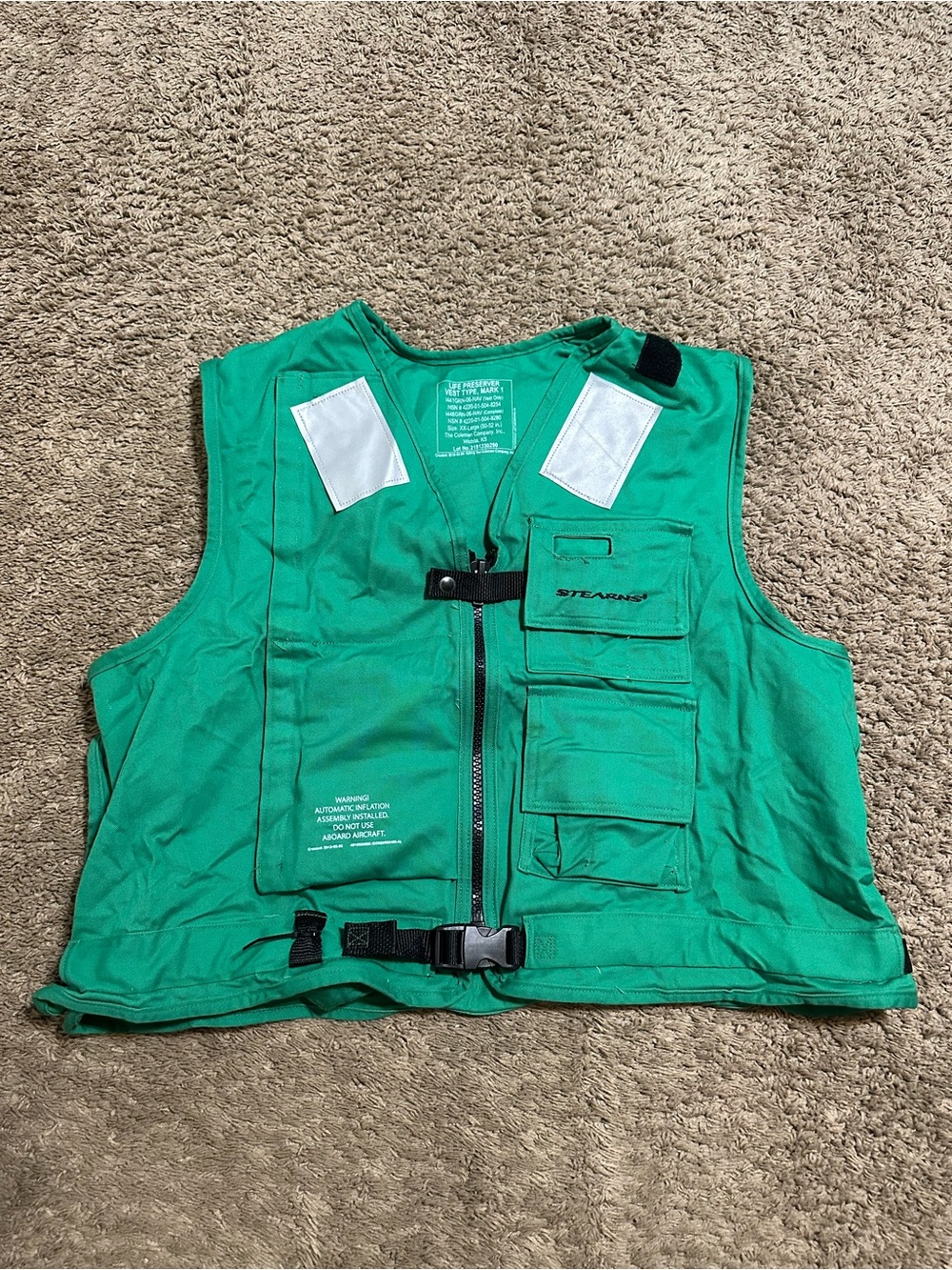USA Navy Mk1 flight deck STEARNS life vest 00s size 2XL
